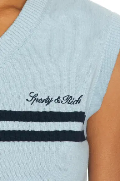 Sporty & Rich Signature Logo Knitted Vest | Thumbnail 5 Sporty & Rich Signature Logo Knitted Vest | Thumbnail 5