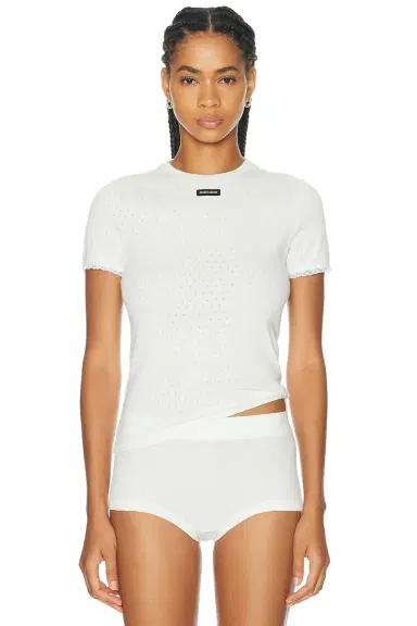 Miu Miu Pointelle Top | Thumbnail 1 Miu Miu Pointelle Top | Thumbnail 1