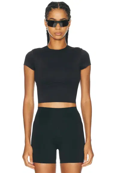 NikeSKIMS Matte Corset Short Sleeve Crop Top | Thumbnail 1 NikeSKIMS Matte Corset Short Sleeve Crop Top | Thumbnail 1