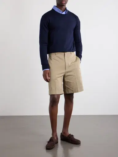 Valentino Garavani Straight-Leg Cotton-Gabardine Shorts - Men | Thumbnail 2 Valentino Garavani Straight-Leg Cotton-Gabardine Shorts - Men | Thumbnail 2