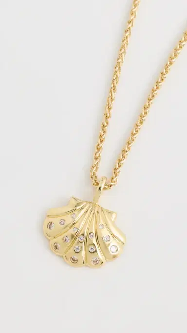 SHASHI Gold Scallop Necklace Gold One Size | Thumbnail 5 SHASHI Gold Scallop Necklace Gold One Size | Thumbnail 5