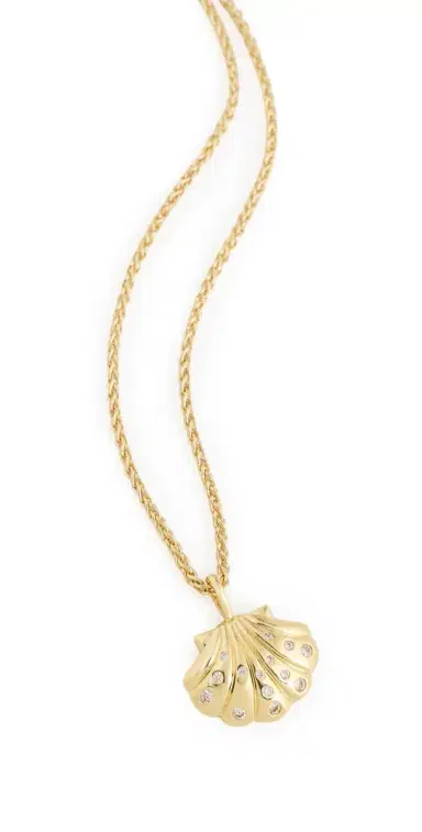 SHASHI Gold Scallop Necklace Gold One Size | Thumbnail 1 SHASHI Gold Scallop Necklace Gold One Size | Thumbnail 1