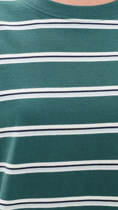 Good American The Oversized Tee Harbor tripe Deep Teal | Thumbnail 6 Good American The Oversized Tee Harbor tripe Deep Teal | Thumbnail 6
