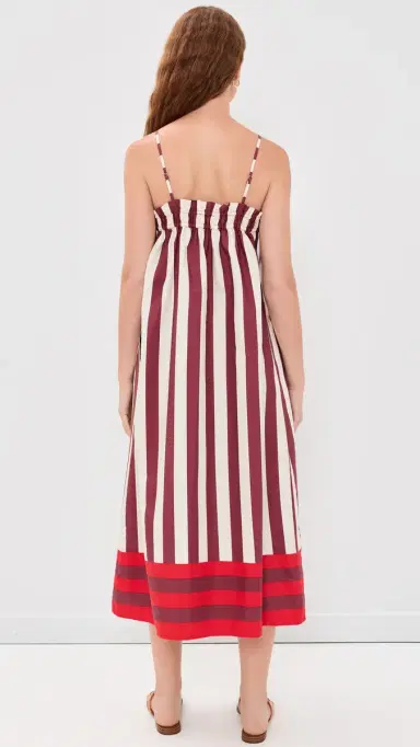 Madewell Ruffle A-Line Midi Dress in Stripe Stripe ix Border Dusty erlot | Thumbnail 3 Madewell Ruffle A-Line Midi Dress in Stripe Stripe ix Border Dusty erlot | Thumbnail 3