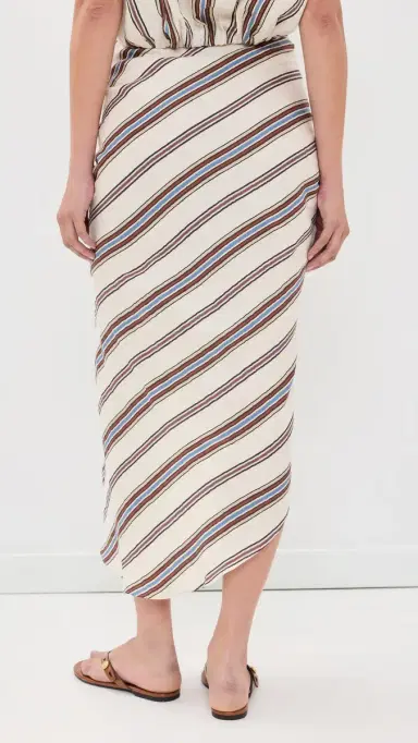 A.L.C. A. L.C. Rhodes Striped Linen Blend Midi Skirt | Thumbnail 3 A.L.C. A. L.C. Rhodes Striped Linen Blend Midi Skirt | Thumbnail 3
