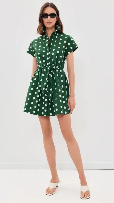 Cara Cara Asbury Mini Dress Polka Dot Green | Thumbnail 5 Cara Cara Asbury Mini Dress Polka Dot Green | Thumbnail 5