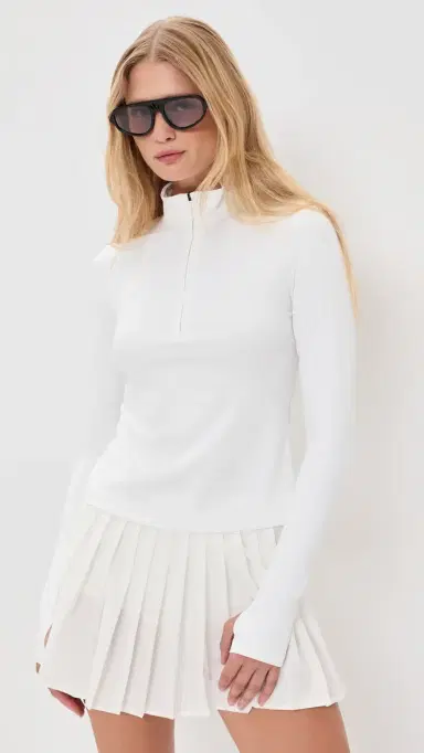 Splits59 Tess Rigor Quarter Zip White | Thumbnail 2 Splits59 Tess Rigor Quarter Zip White | Thumbnail 2