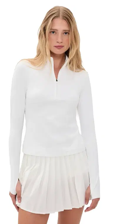 Splits59 Tess Rigor Quarter Zip White | Thumbnail 1 Splits59 Tess Rigor Quarter Zip White | Thumbnail 1