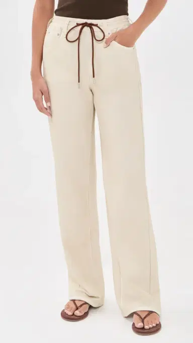 rag & bone Rb Miramar Terry Drawcord Wide Leg Pants Ecru S | Thumbnail 2 rag & bone Rb Miramar Terry Drawcord Wide Leg Pants Ecru S | Thumbnail 2