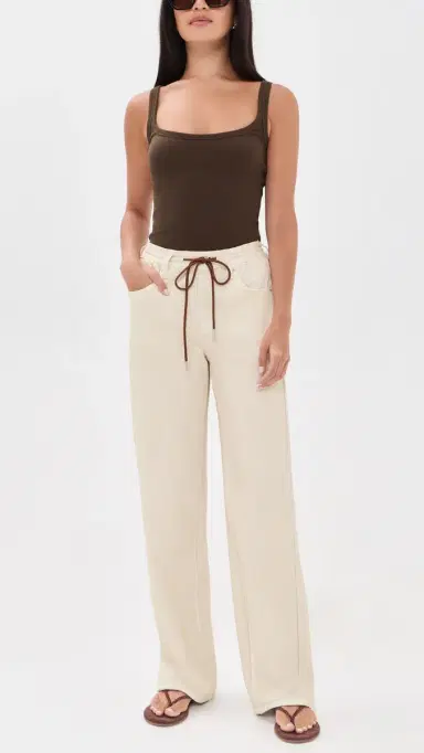 rag & bone Rb Miramar Terry Drawcord Wide Leg Pants Ecru S | Thumbnail 5 rag & bone Rb Miramar Terry Drawcord Wide Leg Pants Ecru S | Thumbnail 5