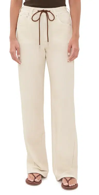 rag & bone Rb Miramar Terry Drawcord Wide Leg Pants Ecru S | Thumbnail 1 rag & bone Rb Miramar Terry Drawcord Wide Leg Pants Ecru S | Thumbnail 1