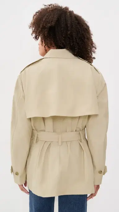 Vince Cotton Blend Short Trench Jacket Lt Maiz | Thumbnail 3 Vince Cotton Blend Short Trench Jacket Lt Maiz | Thumbnail 3