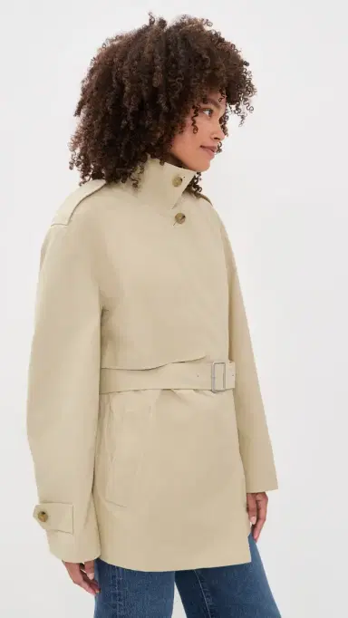 Vince Cotton Blend Short Trench Jacket Lt Maiz | Thumbnail 4 Vince Cotton Blend Short Trench Jacket Lt Maiz | Thumbnail 4