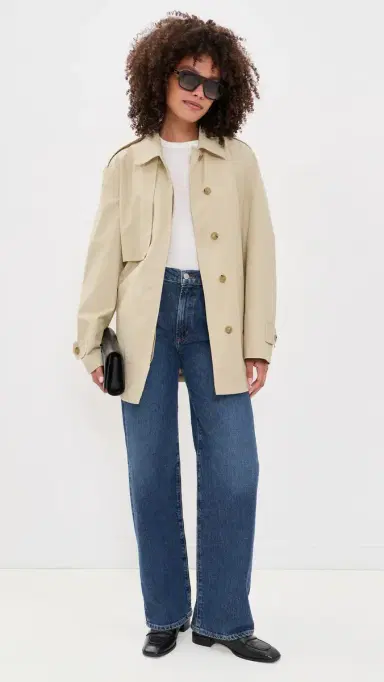 Vince Cotton Blend Short Trench Jacket Lt Maiz | Thumbnail 5 Vince Cotton Blend Short Trench Jacket Lt Maiz | Thumbnail 5