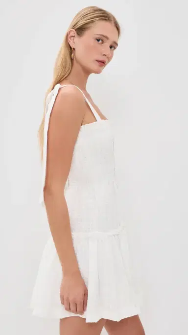 Hill House Home The Ribbon Seraphina Mini Dress White S | Thumbnail 4 Hill House Home The Ribbon Seraphina Mini Dress White S | Thumbnail 4