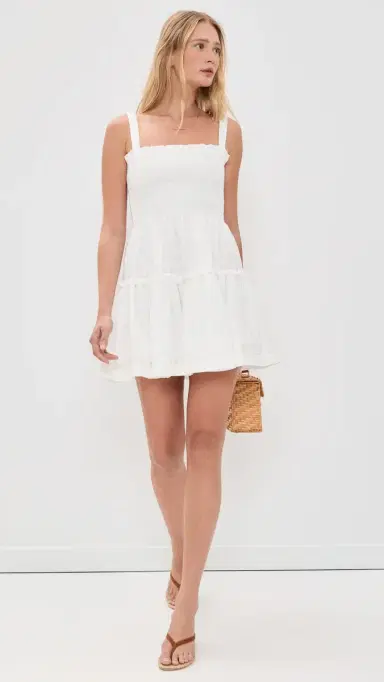 Hill House Home The Ribbon Seraphina Mini Dress White S | Thumbnail 5 Hill House Home The Ribbon Seraphina Mini Dress White S | Thumbnail 5