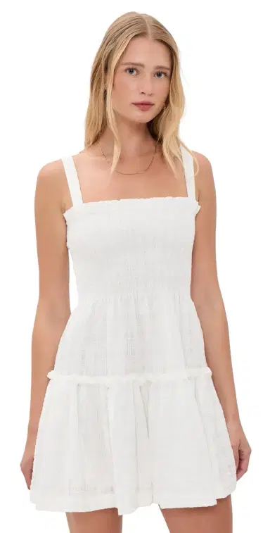 Hill House Home The Ribbon Seraphina Mini Dress White S | Thumbnail 1 Hill House Home The Ribbon Seraphina Mini Dress White S | Thumbnail 1