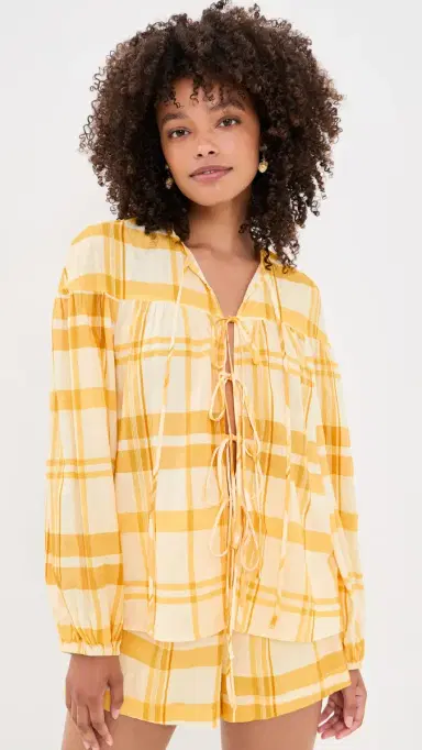 Dress To Off-white Yellow Frescor Front Ties Blouse Off-White Yellow Fresco | Thumbnail 2 Dress To Off-white Yellow Frescor Front Ties Blouse Off-White Yellow Fresco | Thumbnail 2