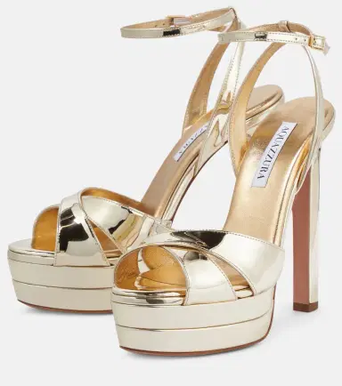 Aquazzura Divine 130 metallic platform sandals | Thumbnail 3 Aquazzura Divine 130 metallic platform sandals | Thumbnail 3