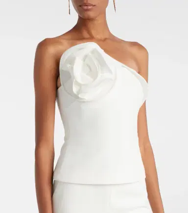Roland Mouret Floral-appliqué strapless crêpe top | Thumbnail 3 Roland Mouret Floral-appliqué strapless crêpe top | Thumbnail 3