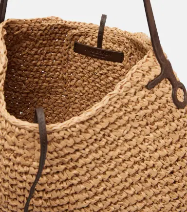 JW Anderson Bulb XL leather-trimmed raffia shoulder bag | Thumbnail 2 JW Anderson Bulb XL leather-trimmed raffia shoulder bag | Thumbnail 2