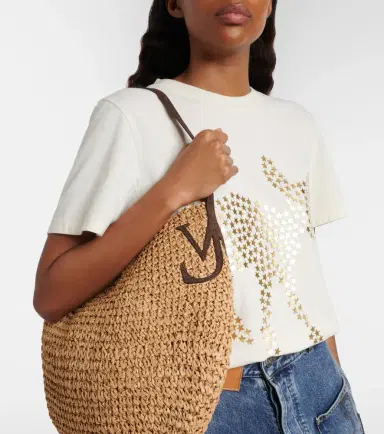 JW Anderson Bulb XL leather-trimmed raffia shoulder bag | Thumbnail 6 JW Anderson Bulb XL leather-trimmed raffia shoulder bag | Thumbnail 6