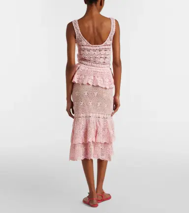 Anna Kosturova Florence crochet ruffled cotton midi skirt | Thumbnail 3 Anna Kosturova Florence crochet ruffled cotton midi skirt | Thumbnail 3