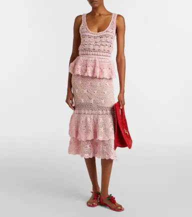 Anna Kosturova Florence crochet ruffled cotton midi skirt | Thumbnail 5 Anna Kosturova Florence crochet ruffled cotton midi skirt | Thumbnail 5