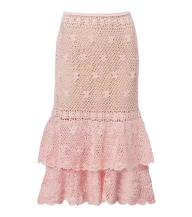 Anna Kosturova Florence crochet ruffled cotton midi skirt | Thumbnail 1 Anna Kosturova Florence crochet ruffled cotton midi skirt | Thumbnail 1