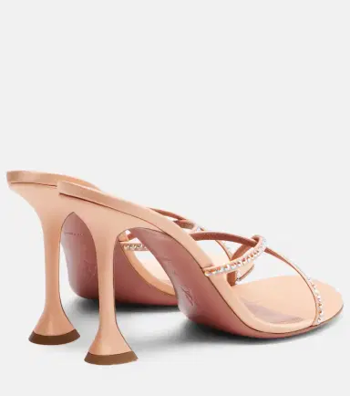 Amina Muaddi Sally crystal-embellished satin mules | Thumbnail 2 Amina Muaddi Sally crystal-embellished satin mules | Thumbnail 2