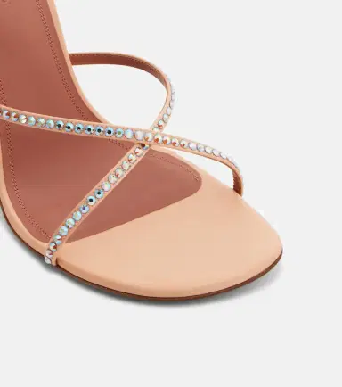 Amina Muaddi Sally crystal-embellished satin mules | Thumbnail 4 Amina Muaddi Sally crystal-embellished satin mules | Thumbnail 4