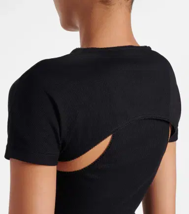 Alaïa Alaïa Layered ribbed-knit jersey top | Thumbnail 2 Alaïa Alaïa Layered ribbed-knit jersey top | Thumbnail 2