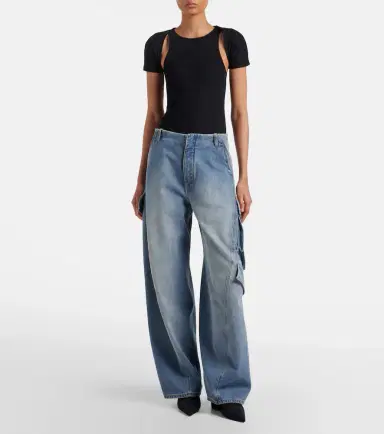 Alaïa Alaïa Layered ribbed-knit jersey top | Thumbnail 3 Alaïa Alaïa Layered ribbed-knit jersey top | Thumbnail 3