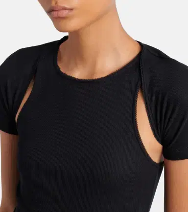 Alaïa Alaïa Layered ribbed-knit jersey top | Thumbnail 6 Alaïa Alaïa Layered ribbed-knit jersey top | Thumbnail 6