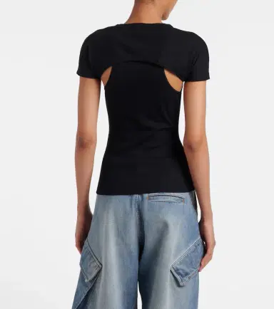 Alaïa Alaïa Layered ribbed-knit jersey top | Thumbnail 7 Alaïa Alaïa Layered ribbed-knit jersey top | Thumbnail 7