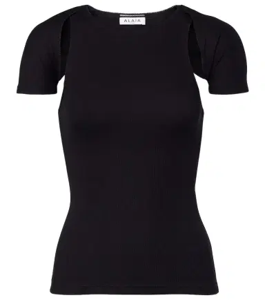 Alaïa Alaïa Layered ribbed-knit jersey top | Thumbnail 1 Alaïa Alaïa Layered ribbed-knit jersey top | Thumbnail 1