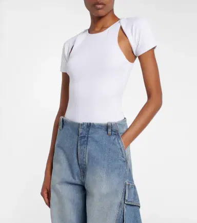 Alaïa Alaïa Layered ribbed-knit jersey top | Thumbnail 5 Alaïa Alaïa Layered ribbed-knit jersey top | Thumbnail 5