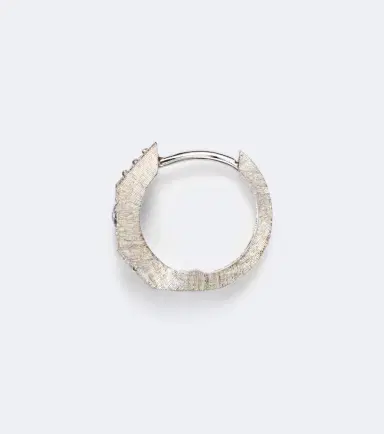 Marie Lichtenberg Ecrou 18kt white gold single hoop earring with diamonds | Thumbnail 2 Marie Lichtenberg Ecrou 18kt white gold single hoop earring with diamonds | Thumbnail 2