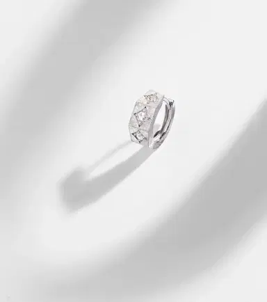 Marie Lichtenberg Ecrou 18kt white gold single hoop earring with diamonds | Thumbnail 5 Marie Lichtenberg Ecrou 18kt white gold single hoop earring with diamonds | Thumbnail 5