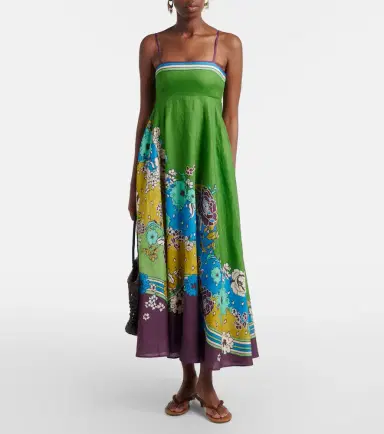 ALÉMAIS Alémais Nanci printed linen midi dress | Thumbnail 3 ALÉMAIS Alémais Nanci printed linen midi dress | Thumbnail 3