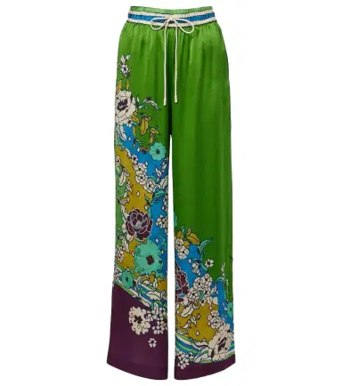 ALÉMAIS Alémais Nanci printed silk satin wide-leg pants | Thumbnail 1 ALÉMAIS Alémais Nanci printed silk satin wide-leg pants | Thumbnail 1