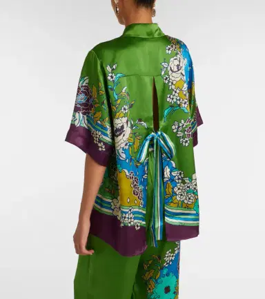ALÉMAIS Alémais Nanci printen silk satin shirt | Thumbnail 2 ALÉMAIS Alémais Nanci printen silk satin shirt | Thumbnail 2