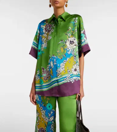ALÉMAIS Alémais Nanci printen silk satin shirt | Thumbnail 5 ALÉMAIS Alémais Nanci printen silk satin shirt | Thumbnail 5