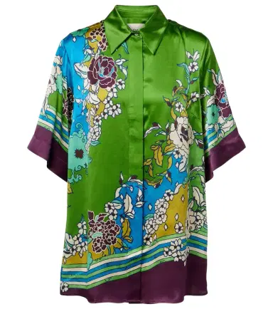 ALÉMAIS Alémais Nanci printen silk satin shirt | Thumbnail 1 ALÉMAIS Alémais Nanci printen silk satin shirt | Thumbnail 1