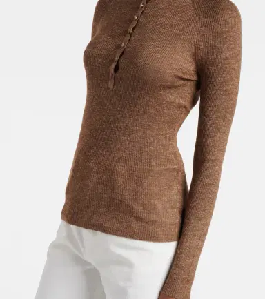 Gabriela Hearst Anges cashmere, silk, and hemp Henley shirt | Thumbnail 3 Gabriela Hearst Anges cashmere, silk, and hemp Henley shirt | Thumbnail 3
