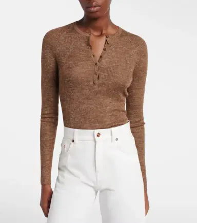 Gabriela Hearst Anges cashmere, silk, and hemp Henley shirt | Thumbnail 4 Gabriela Hearst Anges cashmere, silk, and hemp Henley shirt | Thumbnail 4