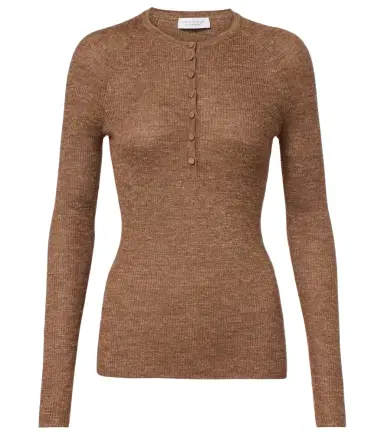 Gabriela Hearst Anges cashmere, silk, and hemp Henley shirt | Thumbnail 1 Gabriela Hearst Anges cashmere, silk, and hemp Henley shirt | Thumbnail 1