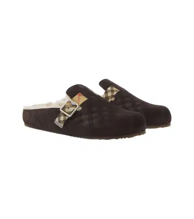 Burberry Urchin shearling-lined suede clogs | Thumbnail 1 Burberry Urchin shearling-lined suede clogs | Thumbnail 1