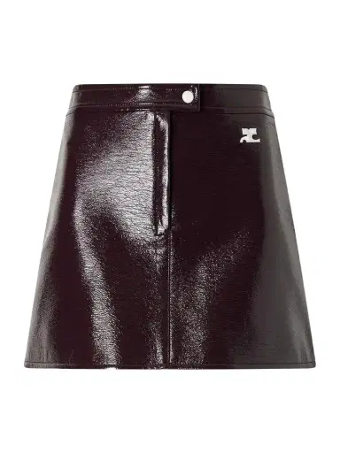 Courrèges Reedition Appliquéd Coated Cotton-blend Mini Skirt | Thumbnail 1 Courrèges Reedition Appliquéd Coated Cotton-blend Mini Skirt | Thumbnail 1