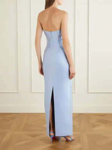 Solace London Ingrid Pleated Satin-twill Gown | Thumbnail 3 Solace London Ingrid Pleated Satin-twill Gown | Thumbnail 3